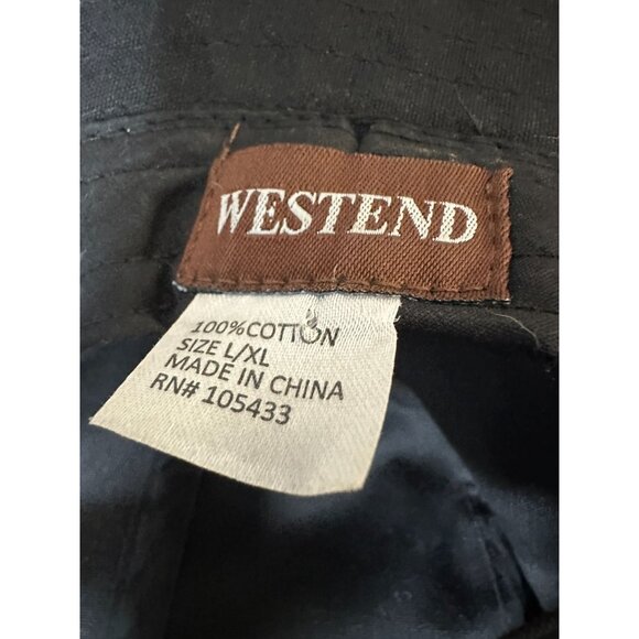 Westend Black Cotton Bucket Hat Adjustable Chin Strap Large/XL Outdoor Gear Mens - Picture 4 of 5